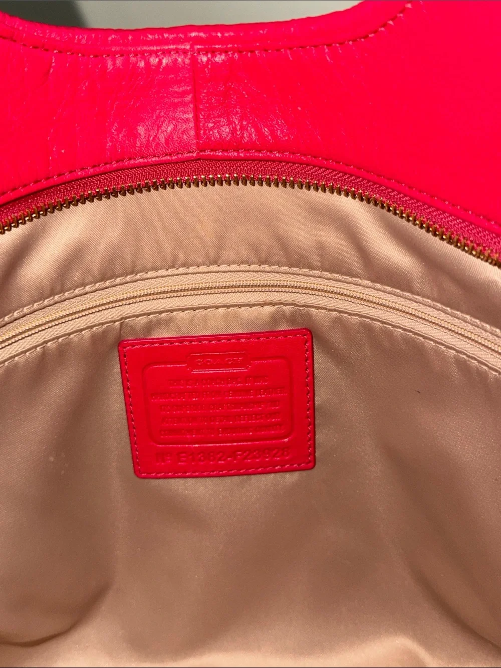 ‼️Coach Ashley Gathered Pink Leather Shoulder Bag